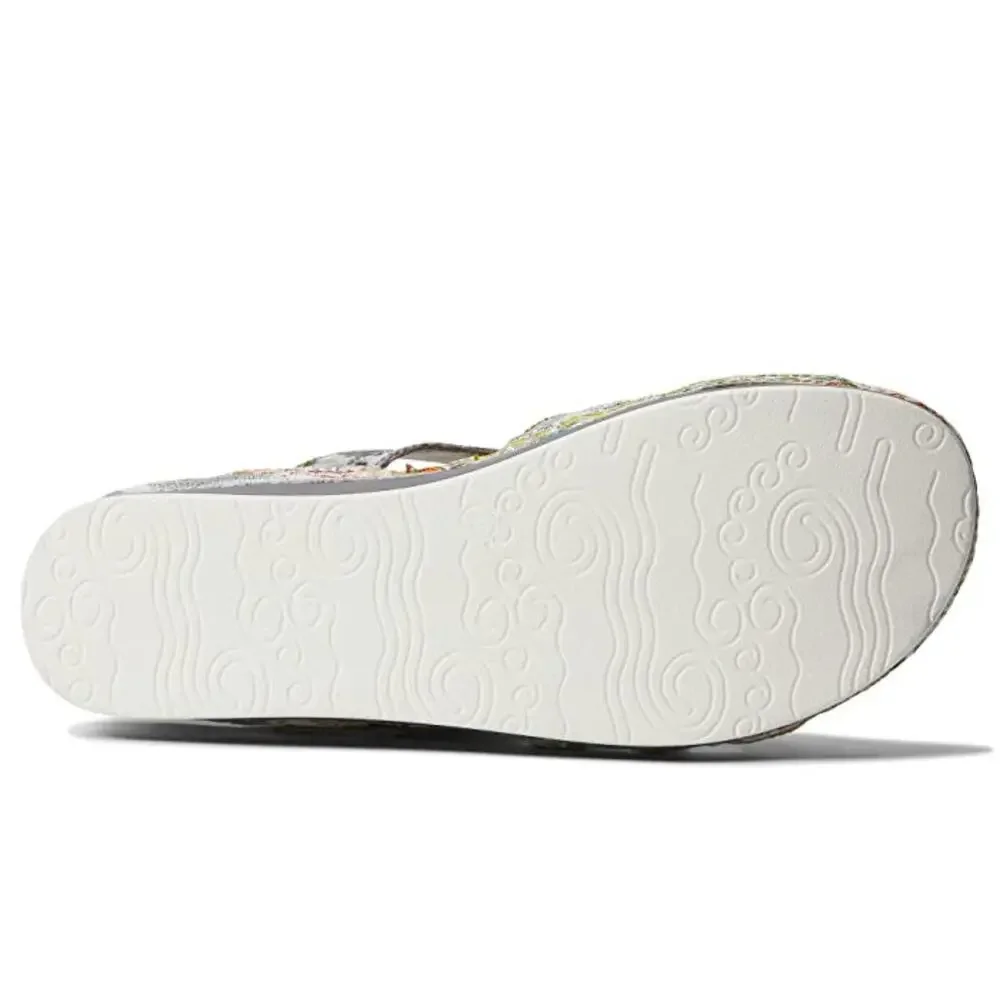 L'Artiste by Spring Step Caiman Sandal Women's US 10.5-11 Silver Slide GAL1504
